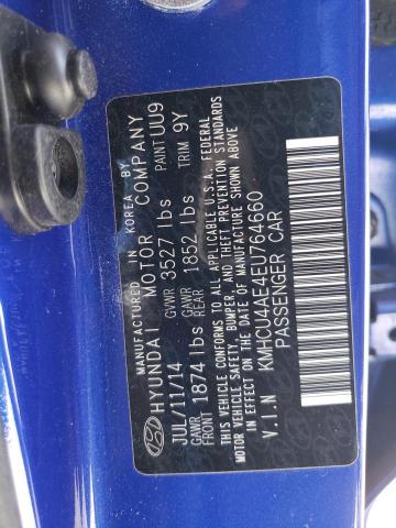 KMHCU4AE4EU764660 - 2014 HYUNDAI ACCENT GLS BLUE photo 12