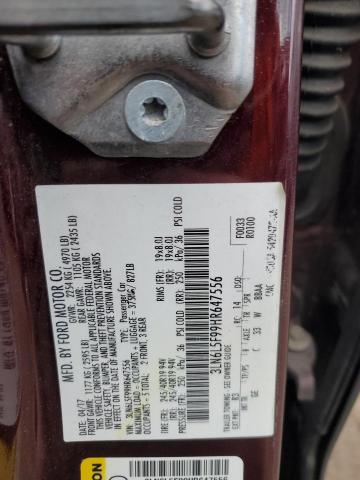 3LN6L5F99HR647556 - 2017 LINCOLN MKZ RESERVE 勃艮第红 照片 12