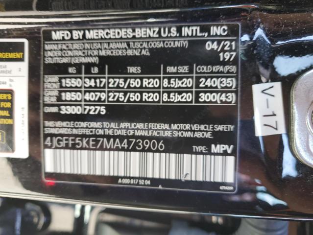 4JGFF5KE7MA473906 - 2021 MERCEDES-BENZ GLS 450 4MATIC BLACK photo 13