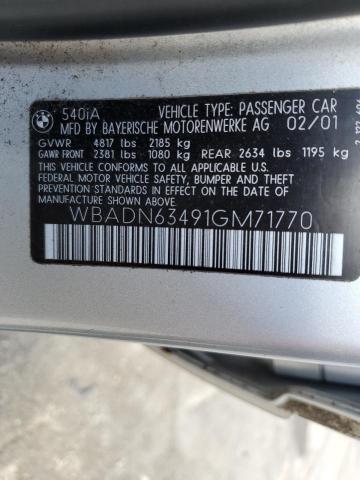 WBADN63491GM71770 - 2001 BMW 540 I AUTOMATIC SILVER photo 12