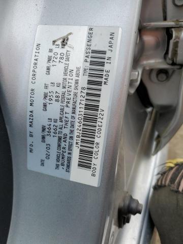 JM1BJ246031171278 - 2003 MAZDA PROTEGE PR5 银色 照片 12