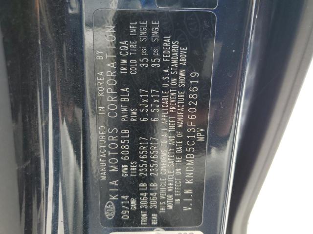 KNDMB5C13F6028619 - 2015 KIA SEDONA LX BLUE photo 13