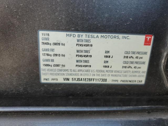 5YJSA1E28FF117308 - 2015 TESLA MODEL S 灰色 照片 13