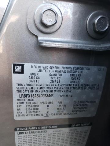 LRBFX1SA8JD053443 - 2018 BUICK ENVISION ESSENCE CHARCOAL photo 12