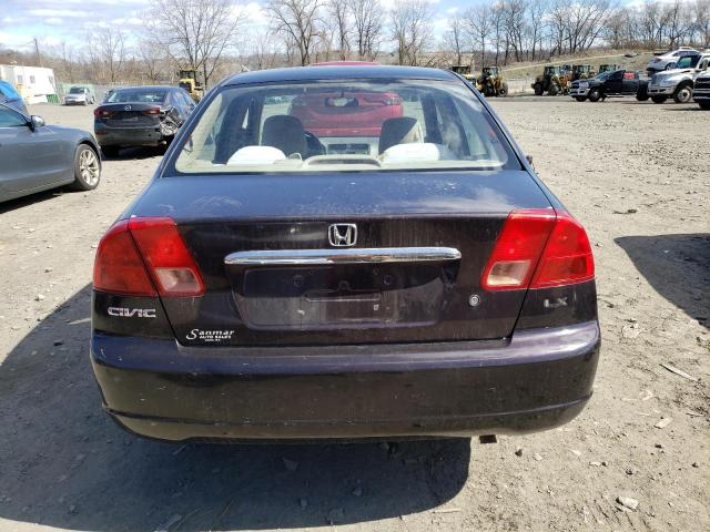 2HGES16581H591556 - 2001 HONDA CIVIC LX PURPLE photo 6