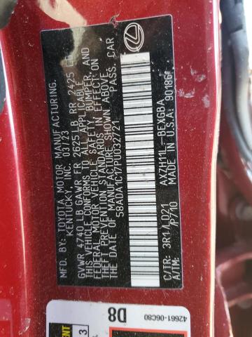 58ADA1C17PU032721 - 2023 LEXUS ES 300H BASE RED photo 12