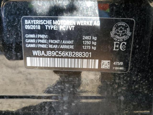 WBAJB9C56KB288301 - 2019 BMW M550XI BLACK photo 12