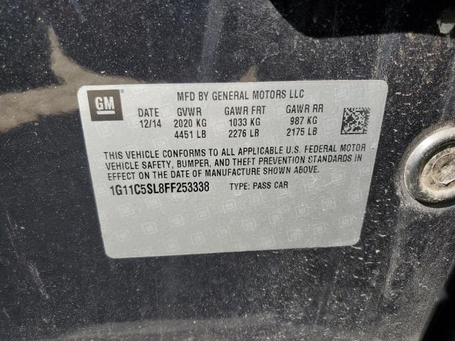 1G11C5SL8FF253338 - 2015 CHEVROLET MALIBU 1LT 黑色 照片 12