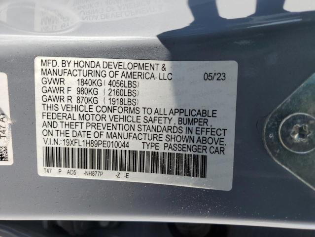 19XFL1H89PE010044 - 2023 HONDA CIVIC SPORT TOURING GRAY photo 12