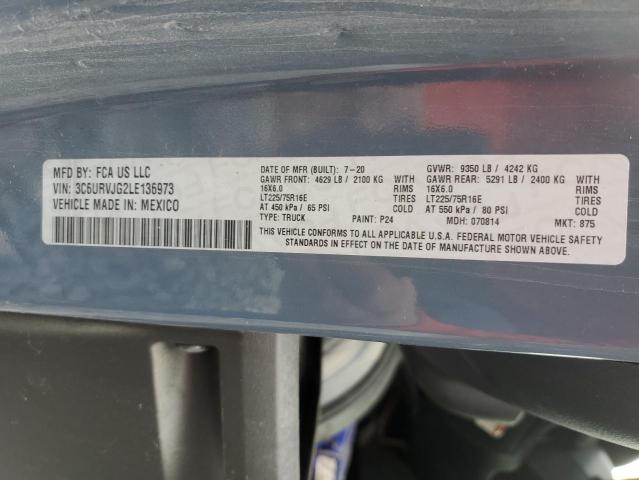 3C6URVJG2LE136973 - 2020 RAM PROMASTER 3500 HIGH 蓝色 照片 14