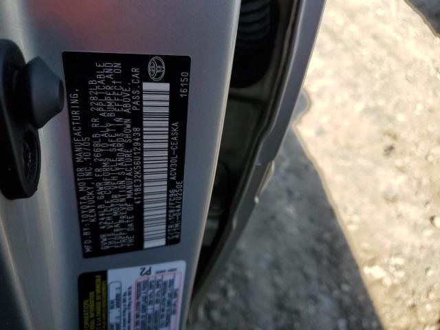 4T1BE32K56U129438 - 2006 TOYOTA CAMRY LE SILVER photo 12