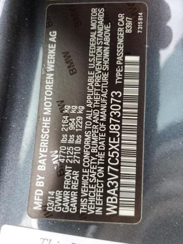 WBA3V7C5XEJ873073 - 2014 BMW 428 I SULEV GRAY photo 12