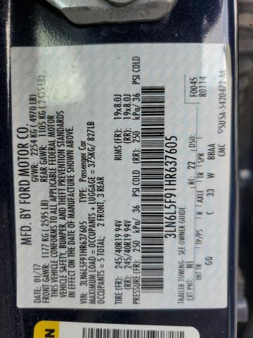 3LN6L5F91HR637605 - 2017 LINCOLN MKZ RESERVE ლურჯი ფოტო 12