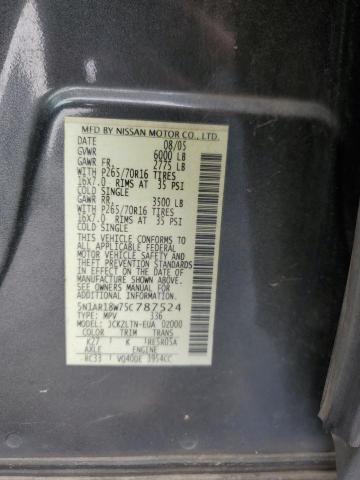 5N1AR18W75C787524 - 2005 NISSAN PATHFINDER LE 灰色 照片 12