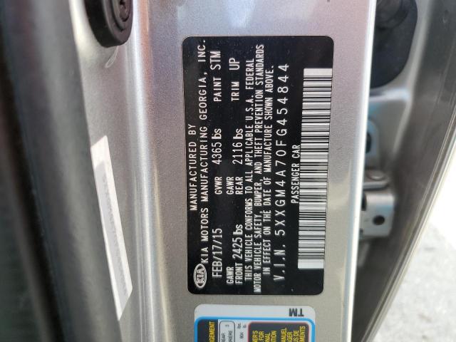 5XXGM4A70FG454844 - 2015 KIA OPTIMA LX SILVER photo 12