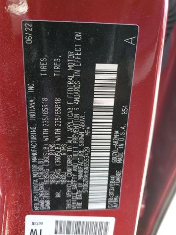 5TDGZRAH6NS553429 - 2022 TOYOTA HIGHLANDER XLE 红色 照片 13