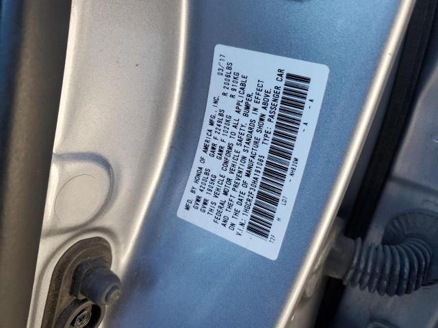 1HGCR2F30HA191085 - 2017 HONDA ACCORD LX GRAY photo 12