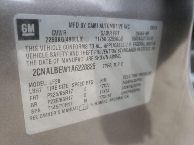 2CNALBEW1A6228825 - 2010 CHEVROLET EQUINOX LS TAN photo 13