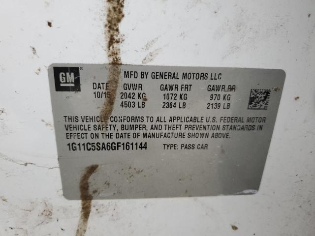 1G11C5SA6GF161144 - 2016 CHEVROLET MALIBU LIM LT 白色 照片 12