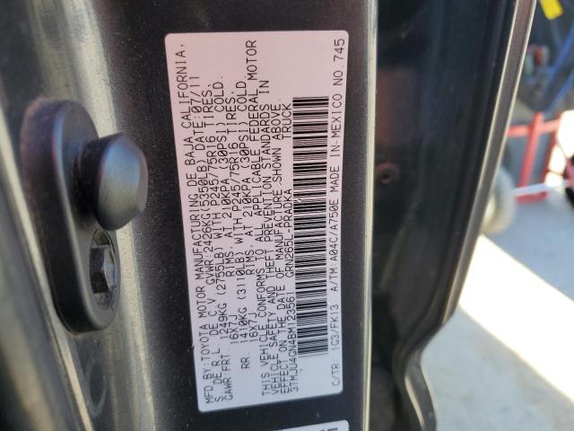 3TMJU4GN4BM123561 - 2011 TOYOTA TACOMA DOUBLE CAB PRERUNNER BLACK photo 12