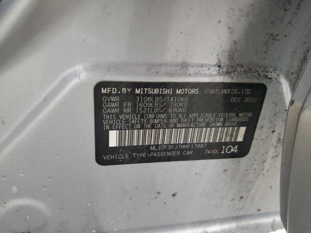 ML32F3FJ7HHF17887 - 2017 MITSUBISHI MIRAGE G4 ES SILVER photo 12