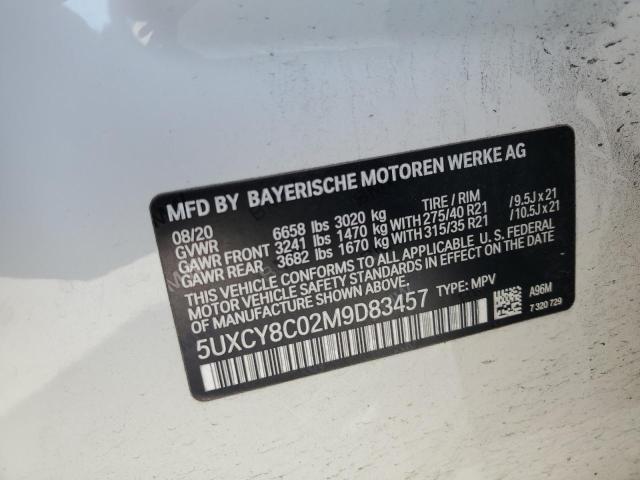 5UXCY8C02M9D83457 - 2021 BMW X6 M50I WHITE photo 14