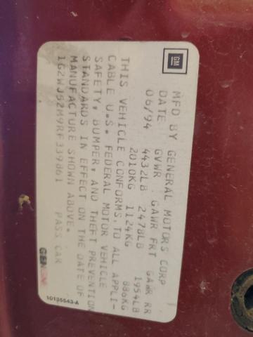 1G2WJ52M9RF339861 - 1994 PONTIAC GRAND PRIX SE 勃艮第红 照片 12