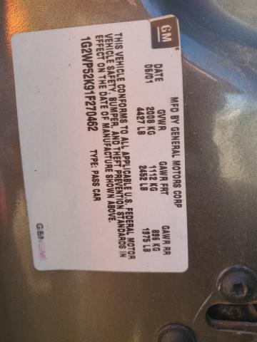 1G2WP52K91F270462 - 2001 PONTIAC GRAND PRIX GT TAN photo 12