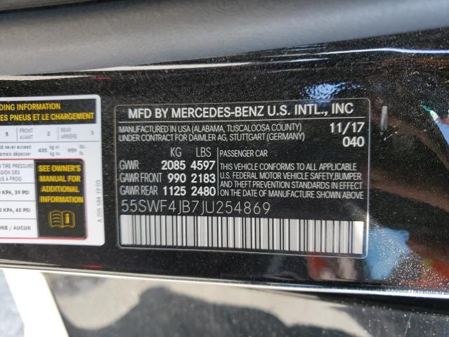 55SWF4JB7JU254869 - 2018 MERCEDES-BENZ C 300 BLACK photo 12