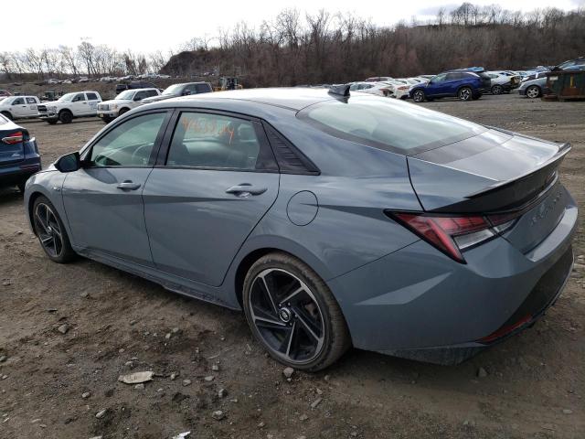 KMHLR4AF4NU225675 - 2022 HYUNDAI ELANTRA N LINE GRAY photo 2