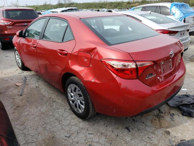 5YFBURHE5KP910723 - 2019 TOYOTA COROLLA L RED photo 2