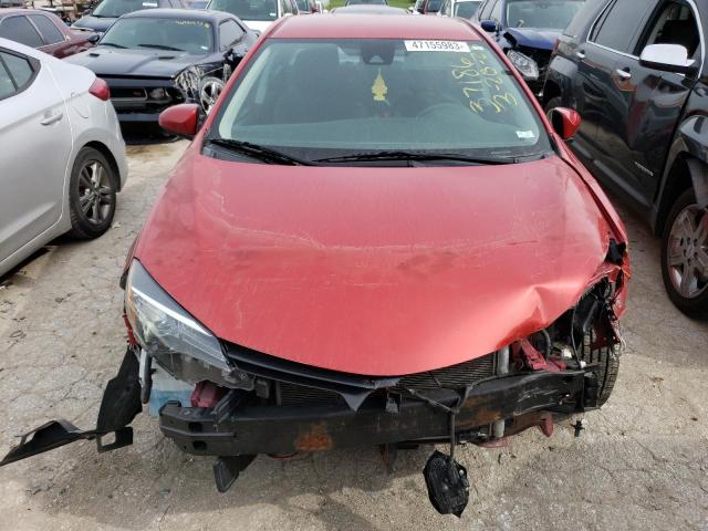 5YFBURHE5KP910723 - 2019 TOYOTA COROLLA L RED photo 5