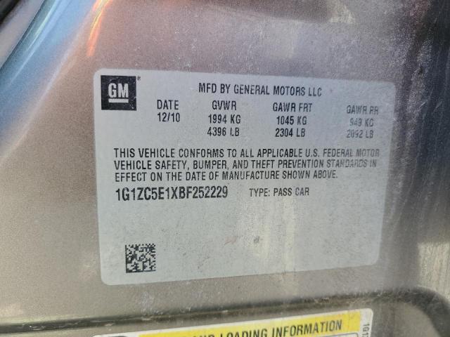 1G1ZC5E1XBF252229 - 2011 CHEVROLET MALIBU 1LT GRAY photo 12