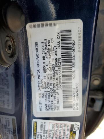 1NXBR32E55Z550279 - 2005 TOYOTA COROLLA CE BLUE photo 12