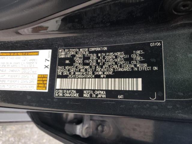 JTLKT324X64104924 - 2006 SCION XB XB 黑色 照片 12