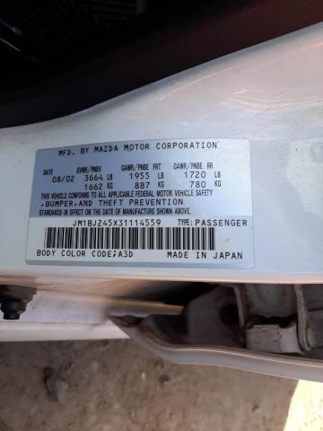 JM1BJ245X31114559 - 2003 MAZDA PROTEGE PR5 白色 照片 12