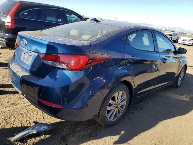 KMHDH4AE3GU502348 - 2016 HYUNDAI ELANTRA SE BLUE photo 3