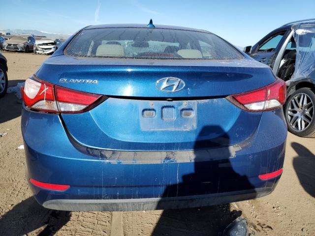 KMHDH4AE3GU502348 - 2016 HYUNDAI ELANTRA SE BLUE photo 6