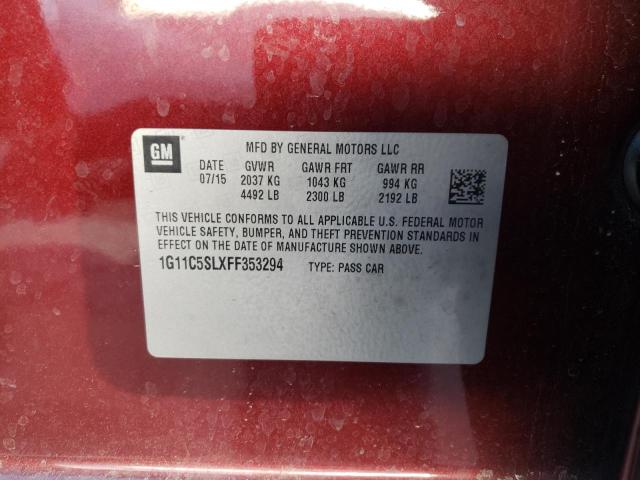 1G11C5SLXFF353294 - 2015 CHEVROLET MALIBU 1LT 勃艮第红 照片 13