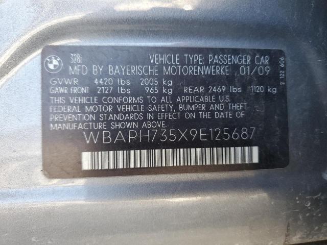 WBAPH735X9E125687 - 2009 BMW 328 I GRAY photo 12