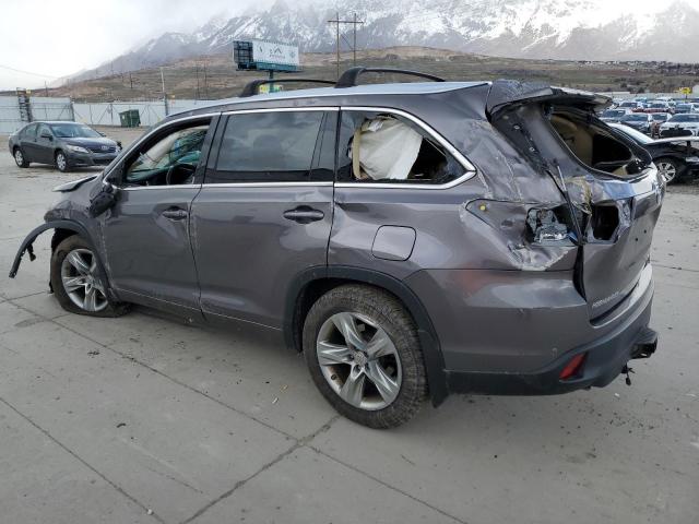 5TDDKRFH2FS075429 - 2015 TOYOTA HIGHLANDER LIMITED GRAY photo 2