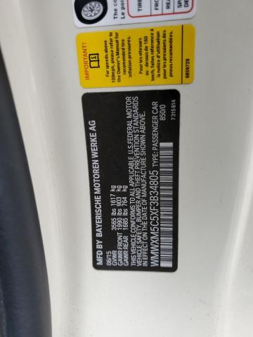 WMWXM5C5XF3B34805 - 2015 MINI COOPER CREAM photo 12