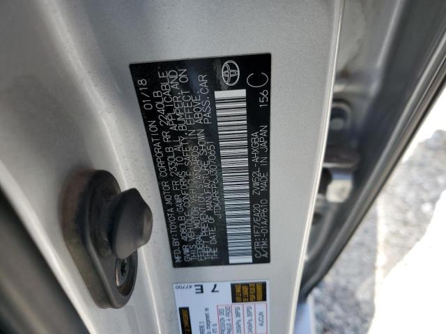 JTDKARFP6J3070651 - 2018 TOYOTA PRIUS PRIM 银色 照片 13