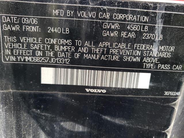 YV1MC68257J013312 - 2007 VOLVO C70 T5 BLUE photo 12