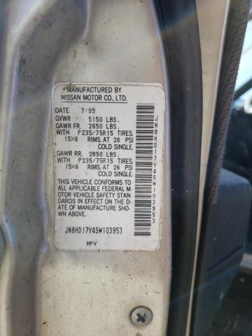 JN8HD17Y4SW103953 - 1995 NISSAN PATHFINDER LE GOLD photo 14