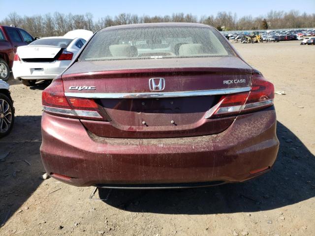 19XFB2F50DE058318 - 2013 HONDA CIVIC LX BURGUNDY photo 6