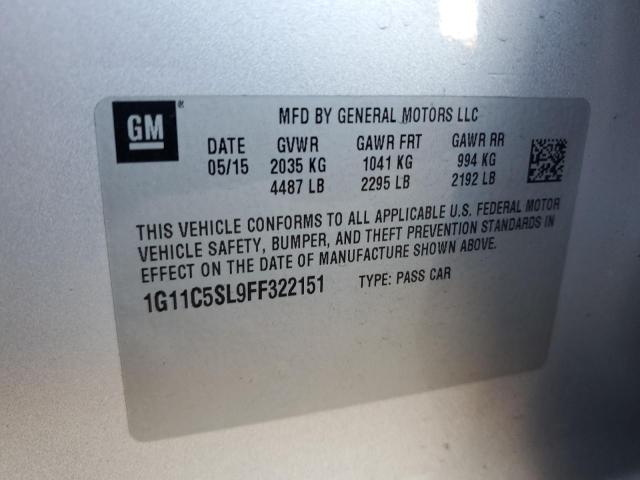 1G11C5SL9FF322151 - 2015 CHEVROLET MALIBU 1LT SILVER photo 12