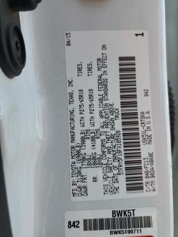 5TFRY5F18FX185928 - 2015 TOYOTA TUNDRA DOUBLE CAB SR/SR5 WHITE photo 12