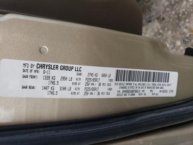 2A4RR8DG4BR780610 - 2011 CHRYSLER TOWN & COU TOURING L GOLD photo 13