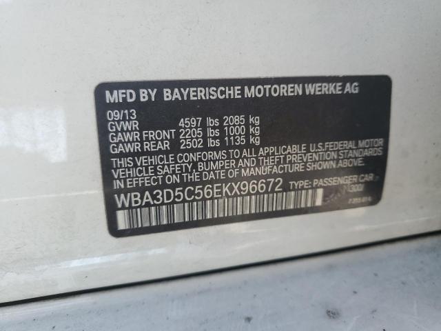 WBA3D5C56EKX96672 - 2014 BMW 328 D XDRIVE WHITE photo 12